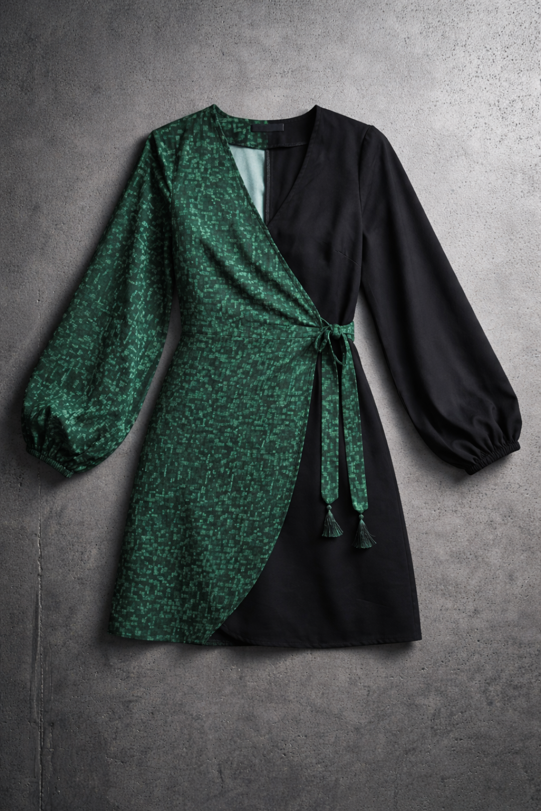 Matrix Print Wrap Dress