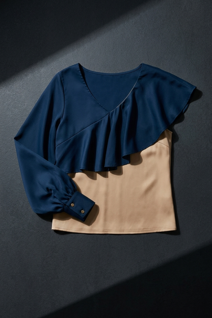 Lyocell Ruffle Sleeve Top
