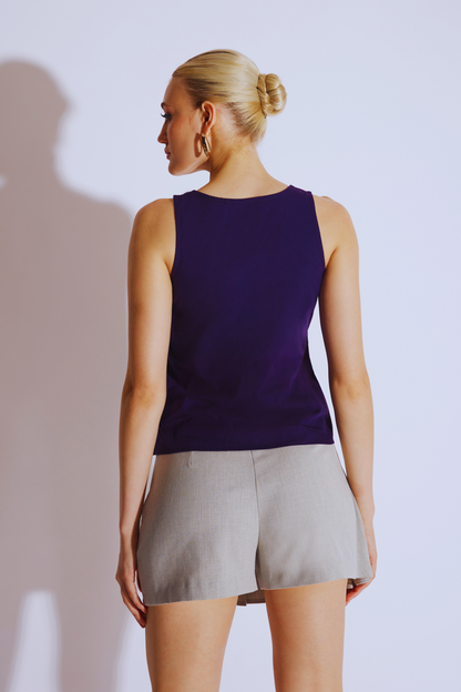 Duotone Organic Cotton V-Neck Top