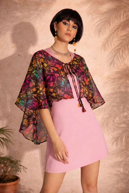 Floral Cape Dress