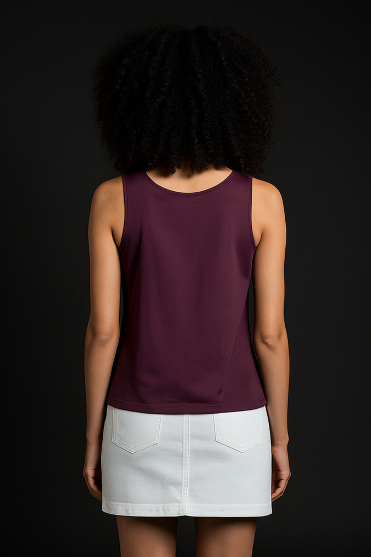 Duotone Cotton V-Neck Top