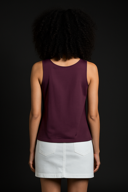 Duotone Cotton V-Neck Top