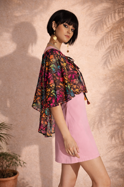 Floral Cape Dress