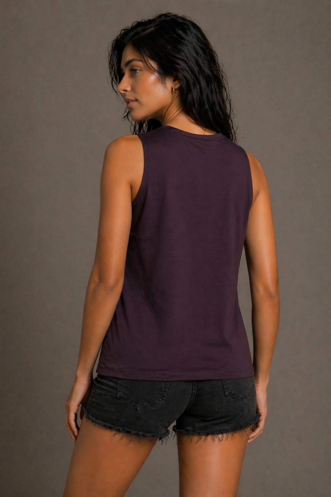 Duotone Cotton V-Neck Top