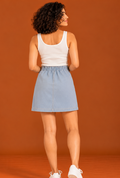 Mini for Macro Skirt I Blue | 100% Cotton | Denim
