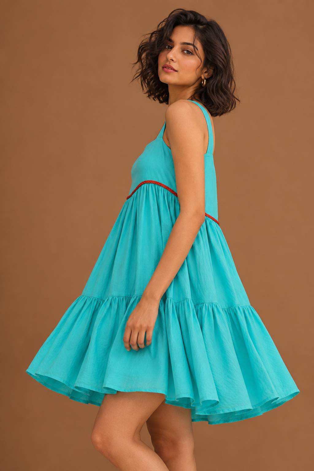 Merry Go Round Dress Blue | Cotton | Tiered