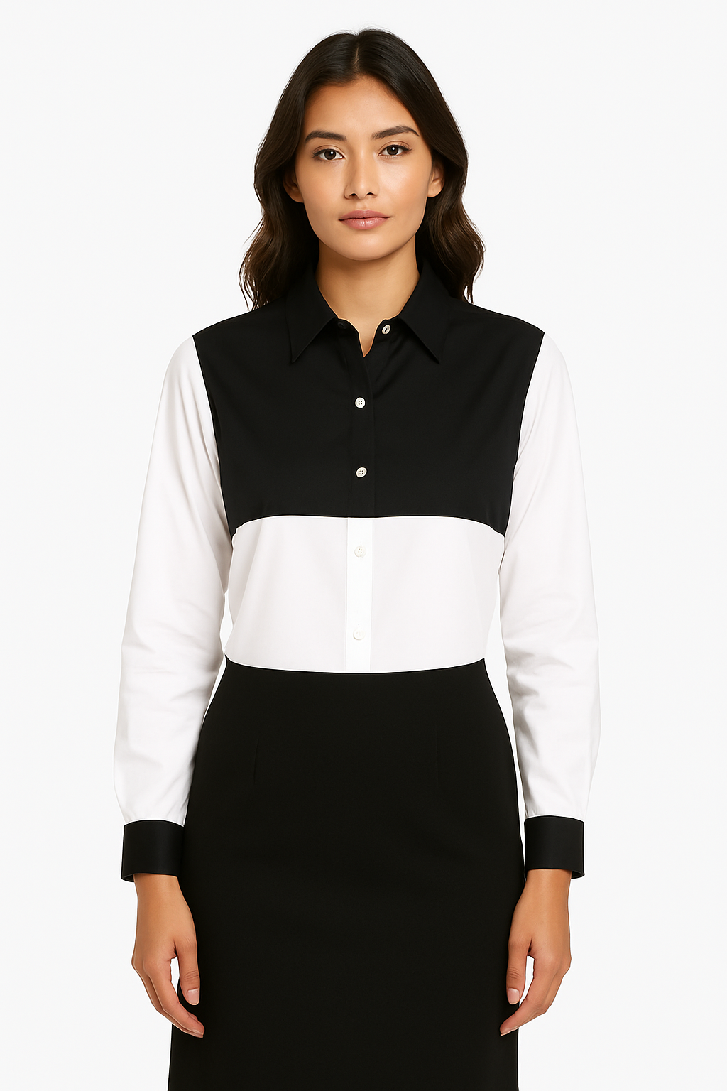 Black & White Cotton Shirt