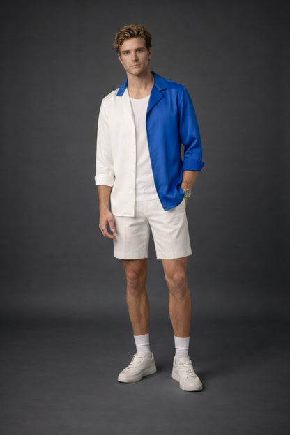 White & Blue Casual Shirt