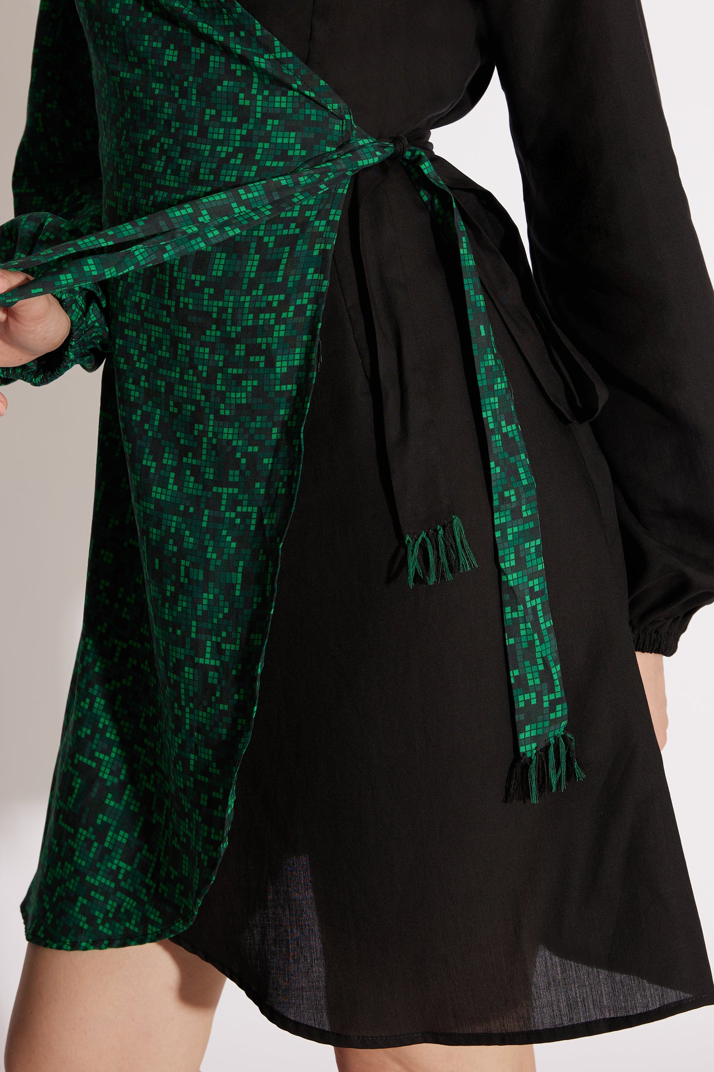 Matrix Print Wrap Dress