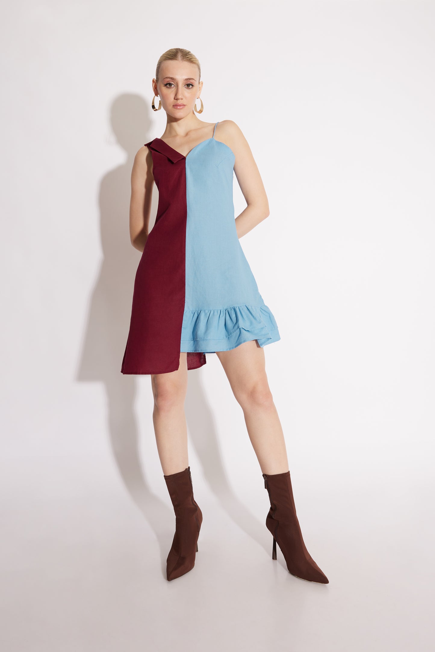 Two-Tone Linen Cotton Dress
