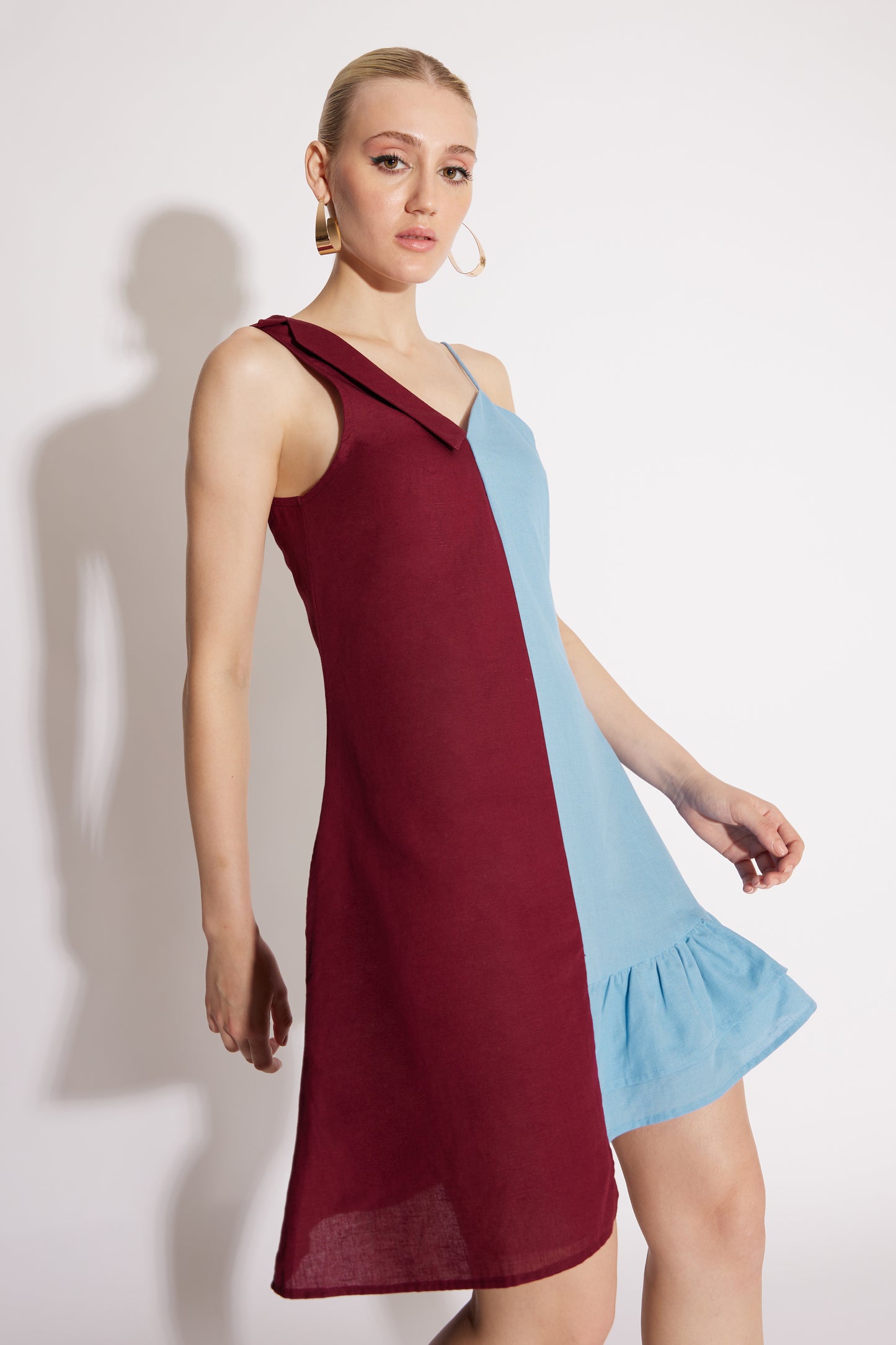 Two-Tone Linen Cotton Dress
