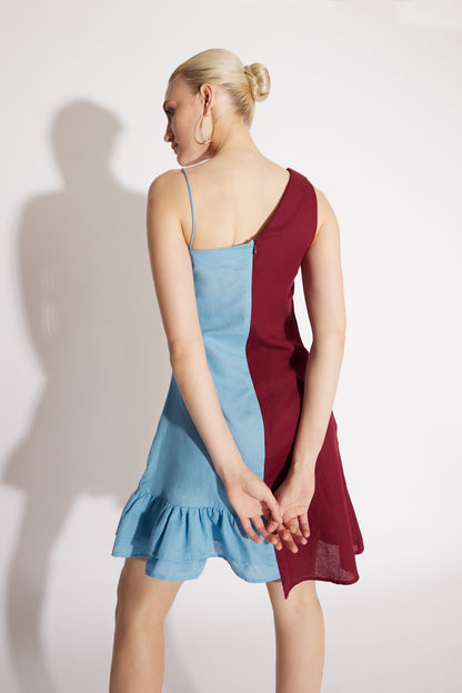 Two-Tone Linen Cotton Dress