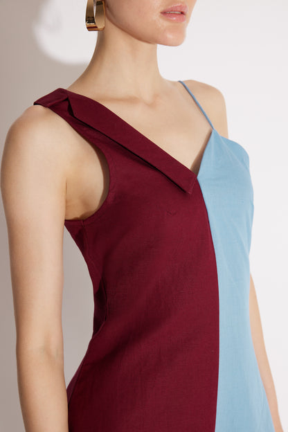 Two-Tone Linen Cotton Dress