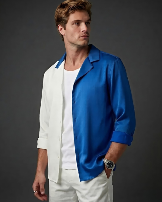 White & Blue Casual Shirt