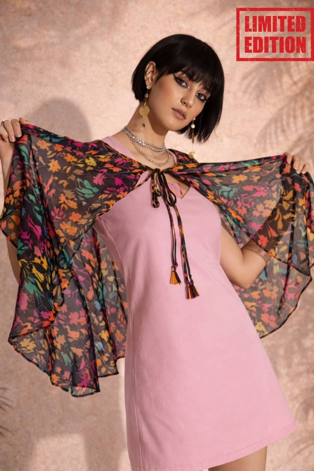 Floral Cape Dress