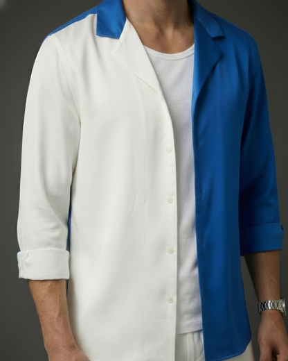 White & Blue Casual Shirt
