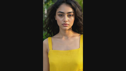 Yellow Tiered Sundress I Premium 100% Cotton